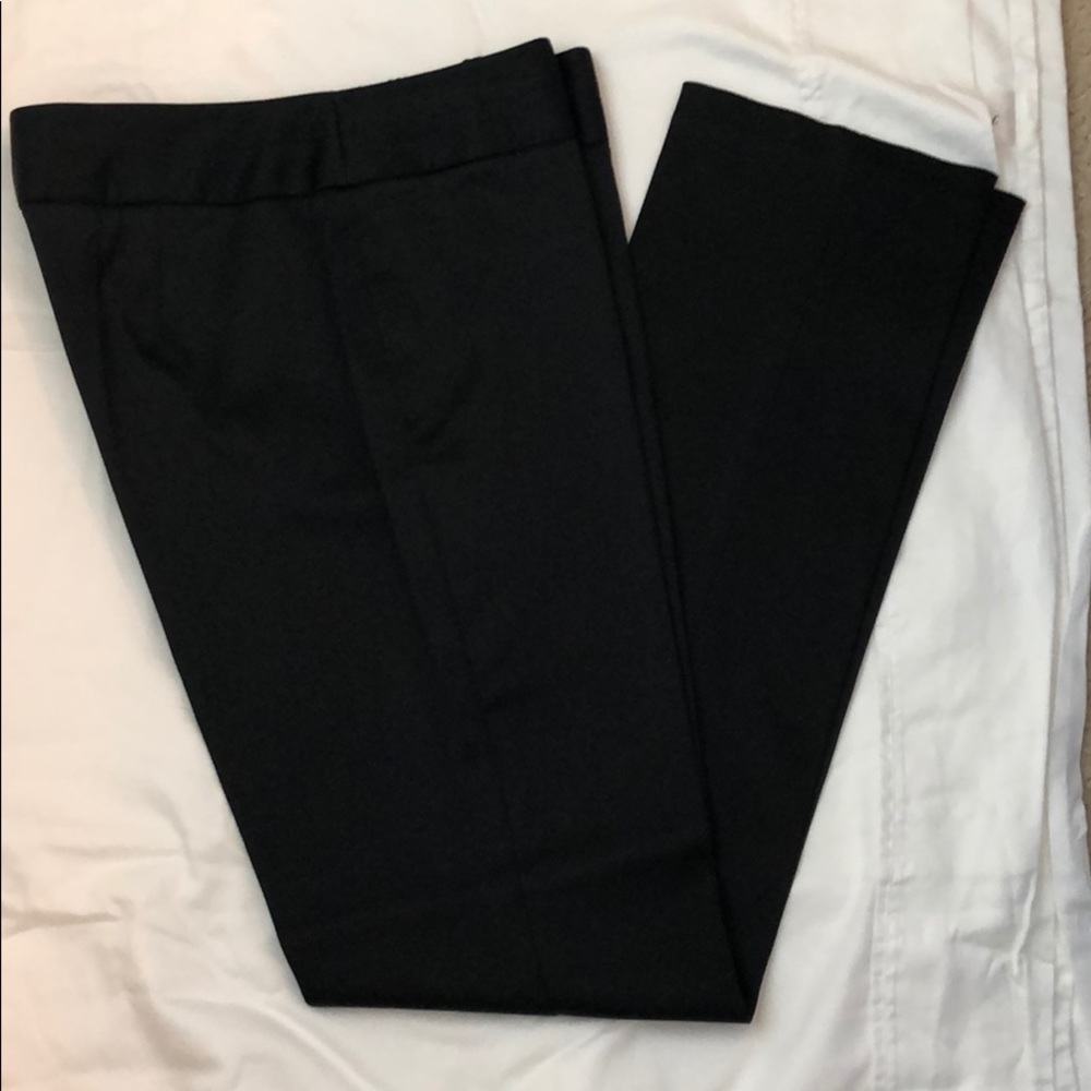 WHBM Flat Black Satin Dress Pants